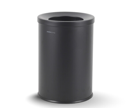 Affaldsspand 10 L, låg med indkaståbning / mat sort stål