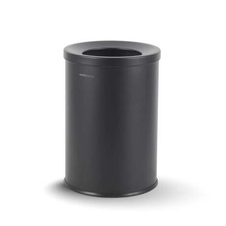 Affaldsspand 10 L, låg med indkaståbning / mat sort stål #1