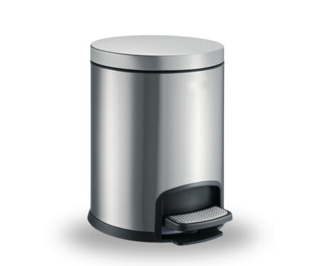 PREMIUM rund fodtrædskurv, 5 L, soft close / rustfrit stål, satinfinish