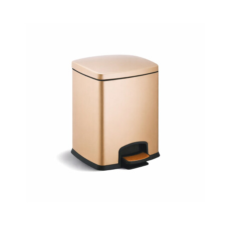 PREMIUM rektangulær skraldespand med fodpedal, 5 L, soft close / champagnefarvet #1