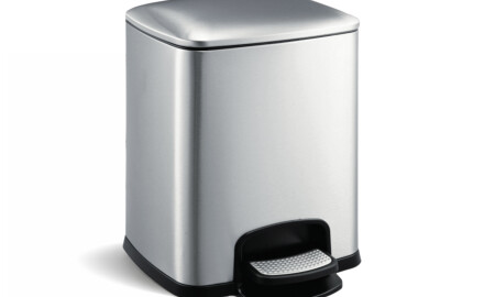 PREMIUM-fodbetjent skraldespand, rektangulær, 8 L, soft close / rustfrit stål, satinfinish