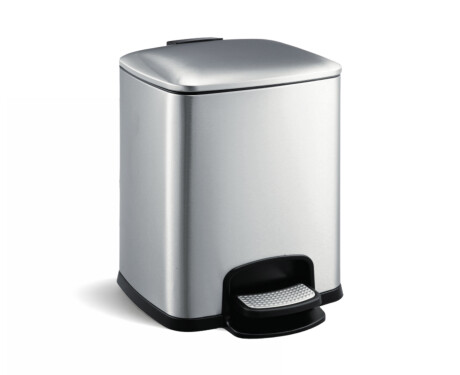 PREMIUM-fodbetjent skraldespand, rektangulær, 8 L, soft close / rustfrit stål, satinfinish