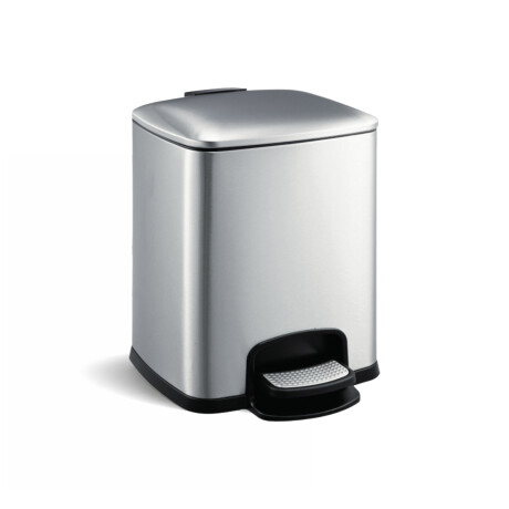 PREMIUM-fodbetjent skraldespand, rektangulær, 8 L, soft close / rustfrit stål, satinfinish #1