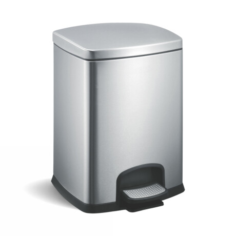 PREMIUM rektangulær skraldespand med fodpedal, 12 L, soft close / rustfrit stål, satinfinish #1