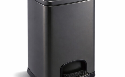 PREMIUM rektangulær skraldespand med fodpedal, 20 L, soft close / mat sort