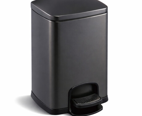 PREMIUM rektangulær skraldespand med fodpedal, 20 L, soft close / mat sort