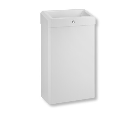 Affaldsspand 30 L med åbent låg, R1-serien / rustfrit stål, mat hvid