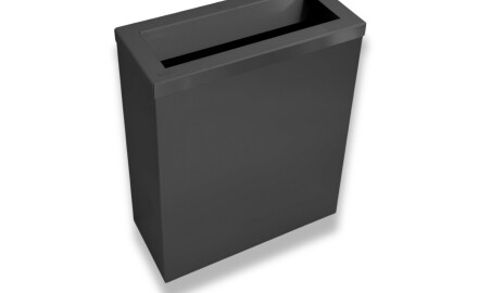 Affaldsspand 25 l, låg med indkaståbning / rustfrit stål, mat sort