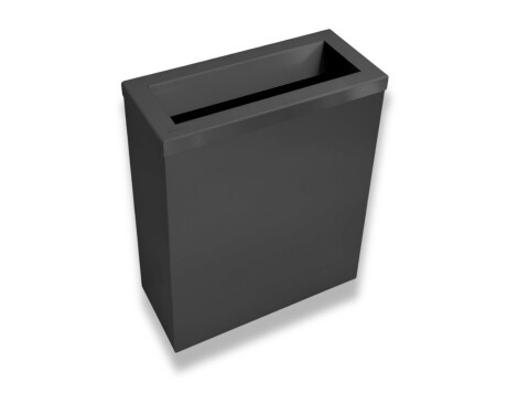Affaldsspand 25 l, låg med indkaståbning / rustfrit stål, mat sort