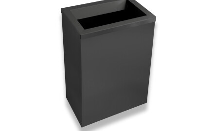 Affaldsspand 50 l, låg med indkaståbning / rustfrit stål, mat sort