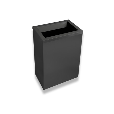 Affaldsspand 50 l, låg med indkaståbning / rustfrit stål, mat sort #1