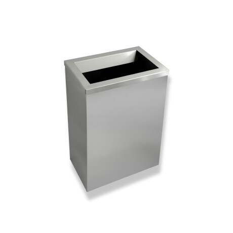 Affaldsspand 50 l, låg med indkaståbning / børstet rustfrit stål #1