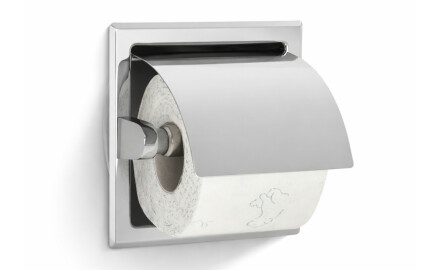 Toiletpapirholder / til indbygning / poleret stål