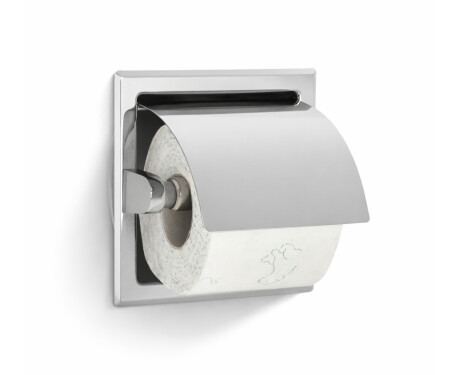 Toiletpapirholder / til indbygning / poleret stål