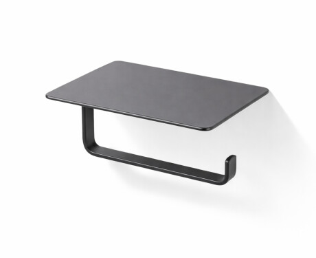 Toiletpapirholder / med hylde / mat sort