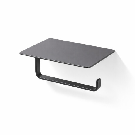 Toiletpapirholder / med hylde / mat sort #1