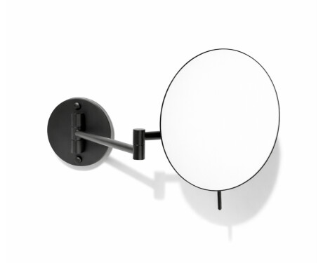 Kosmetikspejl med 3x forstørrelse, rundt, vippbart, dobbelt bevægeligt arm / mat sort