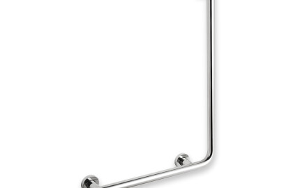 Støttehåndliste til personer med handicap Ø32 STANDARD type L, 55 x 77 venstre / poleret rustfrit stål