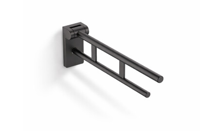 Støttehåndliste til personer med handicap, Ø32, vippbar, PREMIUM – 60 cm / rustfrit stål, mat sort