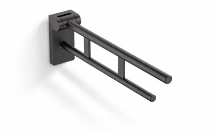 Støttehåndliste til personer med handicap, Ø32, vippbar, PREMIUM – 70 cm / rustfrit stål, mat sort