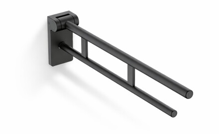 Støttehåndliste til personer med handicap, Ø32, vippbar, PREMIUM – 80 cm / rustfrit stål, mat sort