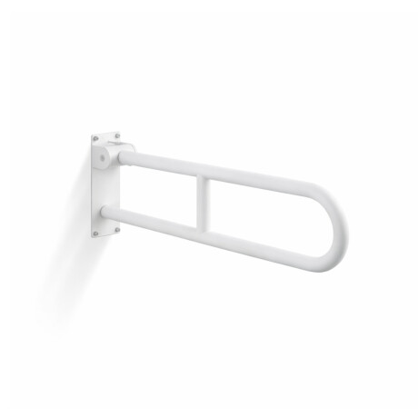 Støttehåndliste til personer med handicap, Ø32, buet og vippbar, STANDARD – 70 cm / rustfrit stål, mat hvid #1