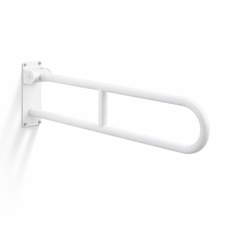 Støttehåndliste til personer med handicap, Ø32, buet og vippbar, STANDARD – 80 cm / rustfrit stål, mat hvid #1