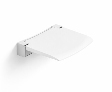 Sammenklappelig brusebadssæde / mat hvid, krom