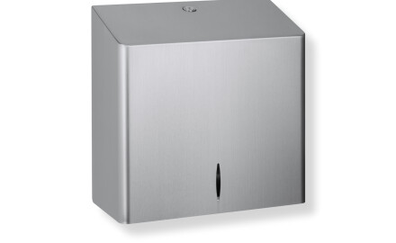 Holder til V-foldede papirhåndklæder (maks. papirstørrelse 25,5 x 11,5 x 24 cm) R10-serien / børstet stål