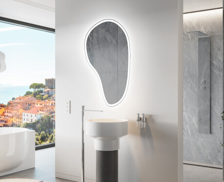 LED Badeværelses spejl med uregelmæssig form S222