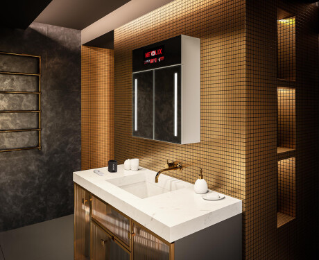 Smart spejlskab til badeværelse med LED - L02 sarah 66,5 x 72cm #11