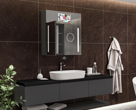 Smart spejlskab til badeværelse med LED - L02 sarah 66,5 x 72cm #12
