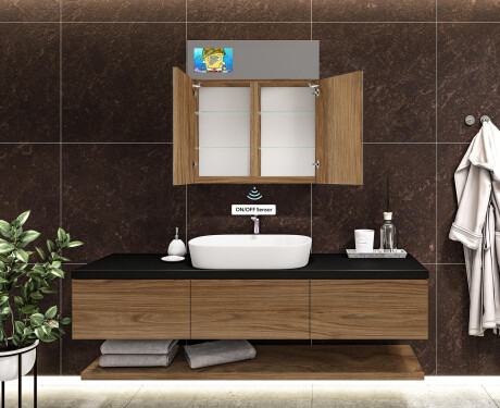 Smart spejlskab til badeværelse med LED - L02 sarah 66,5 x 72cm #9