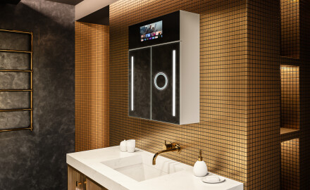 Smart spejlskab til badeværelse med LED - L02 sarah 66,5 x 72cm