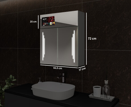 Smart spejlskab til badeværelse med LED - L27 sarah 66,5 x 72cm #3