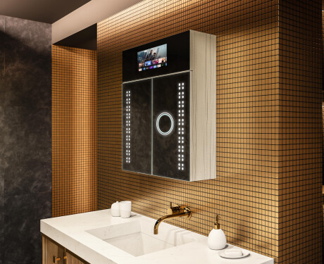 Smart spejlskab til badeværelse med LED - L55 sarah 66,5 x 72cm