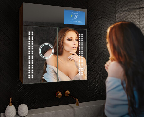 Smart spejlskab til badeværelse med LED - L55 sarah 66,5 x 72cm #10