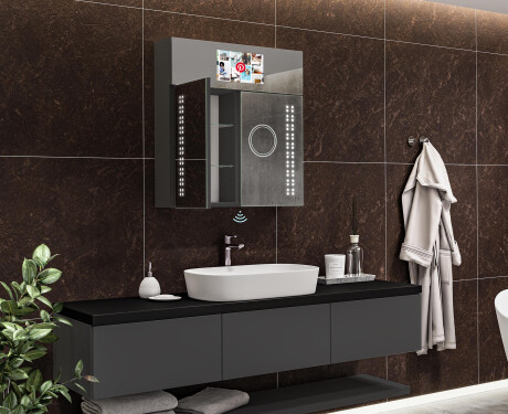 Smart spejlskab til badeværelse med LED - L55 sarah 66,5 x 72cm #12
