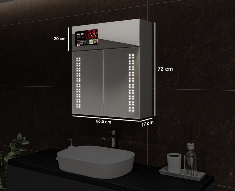 Smart spejlskab til badeværelse med LED - L55 sarah 66,5 x 72cm #3