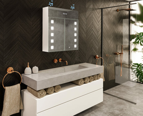 Spejlskab til badeværelse med LED - L03 Emily 66,5 x 72cm #10