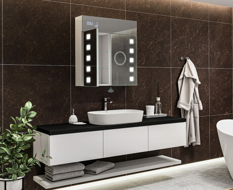 Spejlskab til badeværelse med LED - L03 Emily 66,5 x 72cm #11