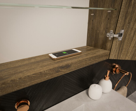 Spejlskab til badeværelse med LED - L03 Emily 66,5 x 72cm #12