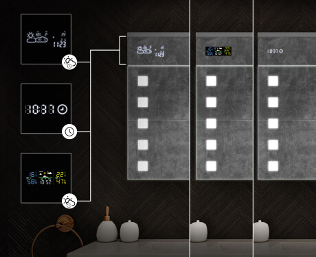 Spejlskab til badeværelse med LED - L03 Emily 66,5 x 72cm #4