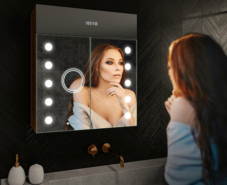 Spejlskab til badeværelse med LED - L06 Emily 66,5 x 72cm #9