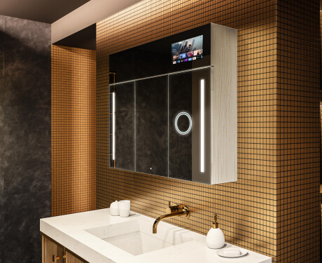 Smart spejlskab til badeværelse med LED - L02 sarah 100 x 72cm