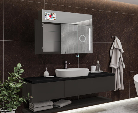 Smart spejlskab til badeværelse med LED - L02 sarah 100 x 72cm #11