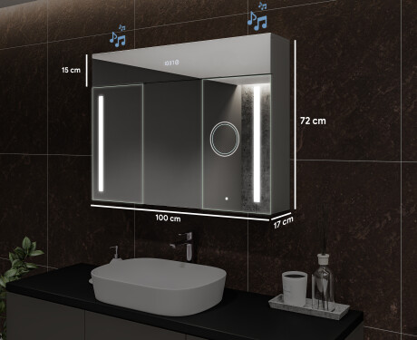 Spejlskab til badeværelse med LED - L02 Emily 100 x 72cm #2