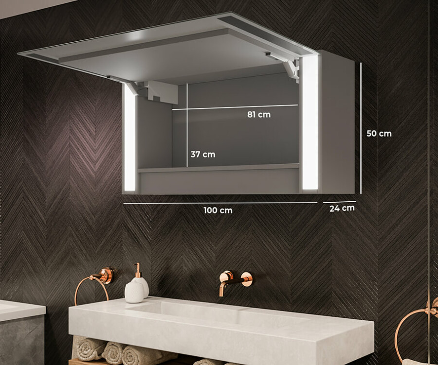 Koncentration røgelse Beloved Artforma - Spejlskab til badeværelse med LED Sofia 100 x 50cm