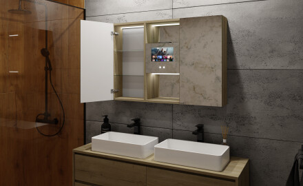 Et lille led-badeværelsesskab - Lisa 100 x 70cm