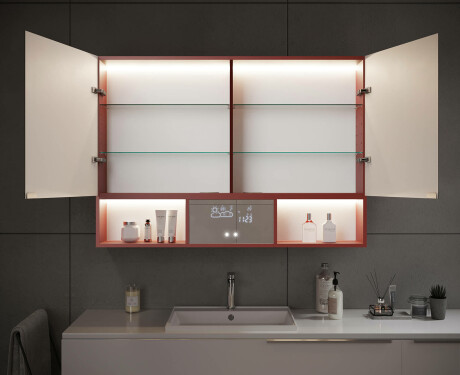 Et lille led-badeværelsesskab Emma - 2-dørs 100 x 72cm #12